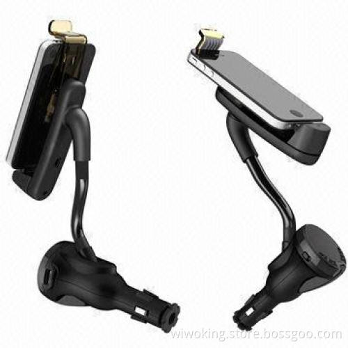 USB Car Charger with Charging Stand Holder and Bluetooth Earphone, for iPhone